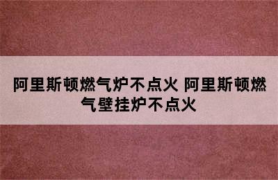 阿里斯顿燃气炉不点火 阿里斯顿燃气壁挂炉不点火